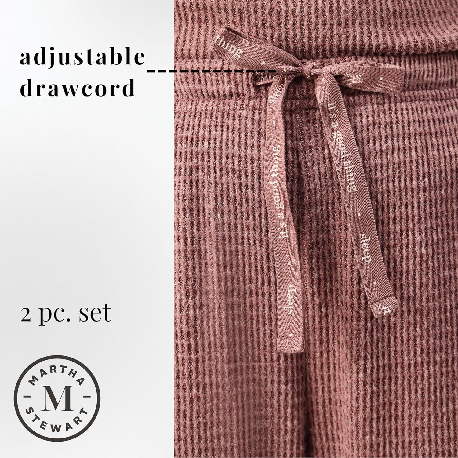 imagePeace Love amp Dreams Official Martha Stewart Sleepwear 2 Pc Waffle KnitPink