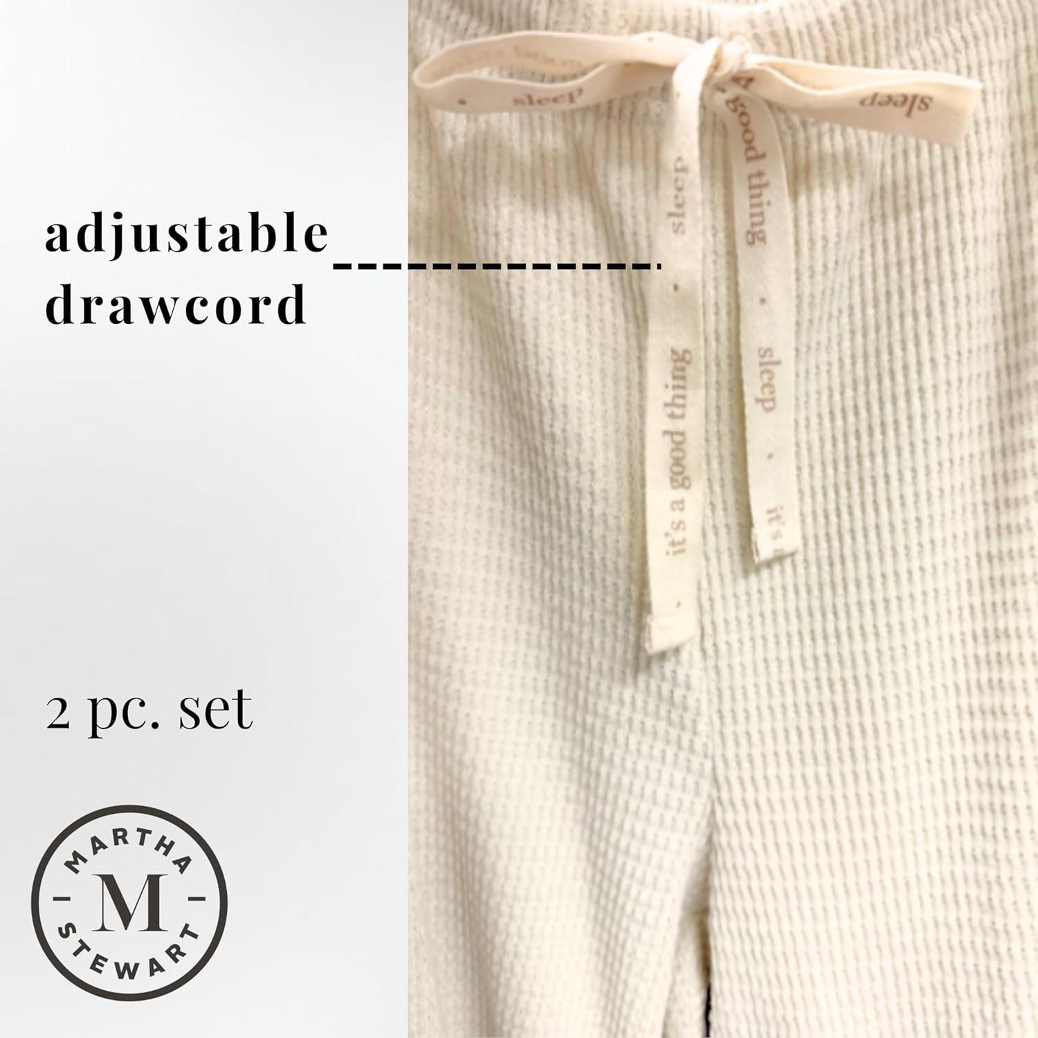 imagePeace Love amp Dreams Official Martha Stewart Sleepwear 2 Pc Waffle KnitTofu Melange