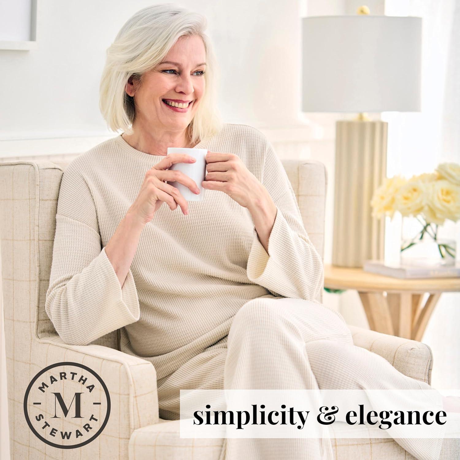 imagePeace Love amp Dreams Official Martha Stewart Sleepwear 2 Pc Waffle KnitTofu Melange