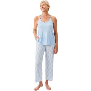 Martha Stewart Women’s 2-Piece Cooling Pajama Set – Soft Rayon Cami and Capri Sleepwear for Nighttime Comfort