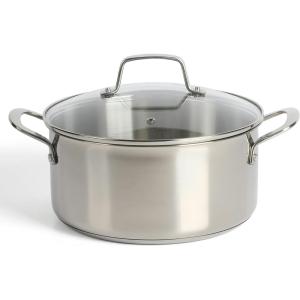 Martha Stewart Castelle 5-Quart 18/8 Stainless Steel Induction Safe Dutch Oven Casserole Pot With lid