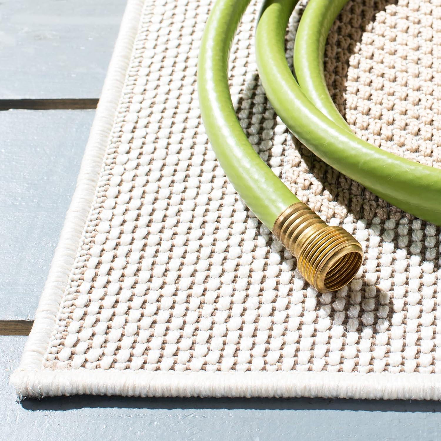 imageMartha Stewart x SAFAVIEH Outdoor Area Rug Collection 8 x 10 Ivory amp Beige Weather Resistant amp Washable Ideal for Patio Backyard Mudroom Deck Dining Space MSRO317BIvoryBeige