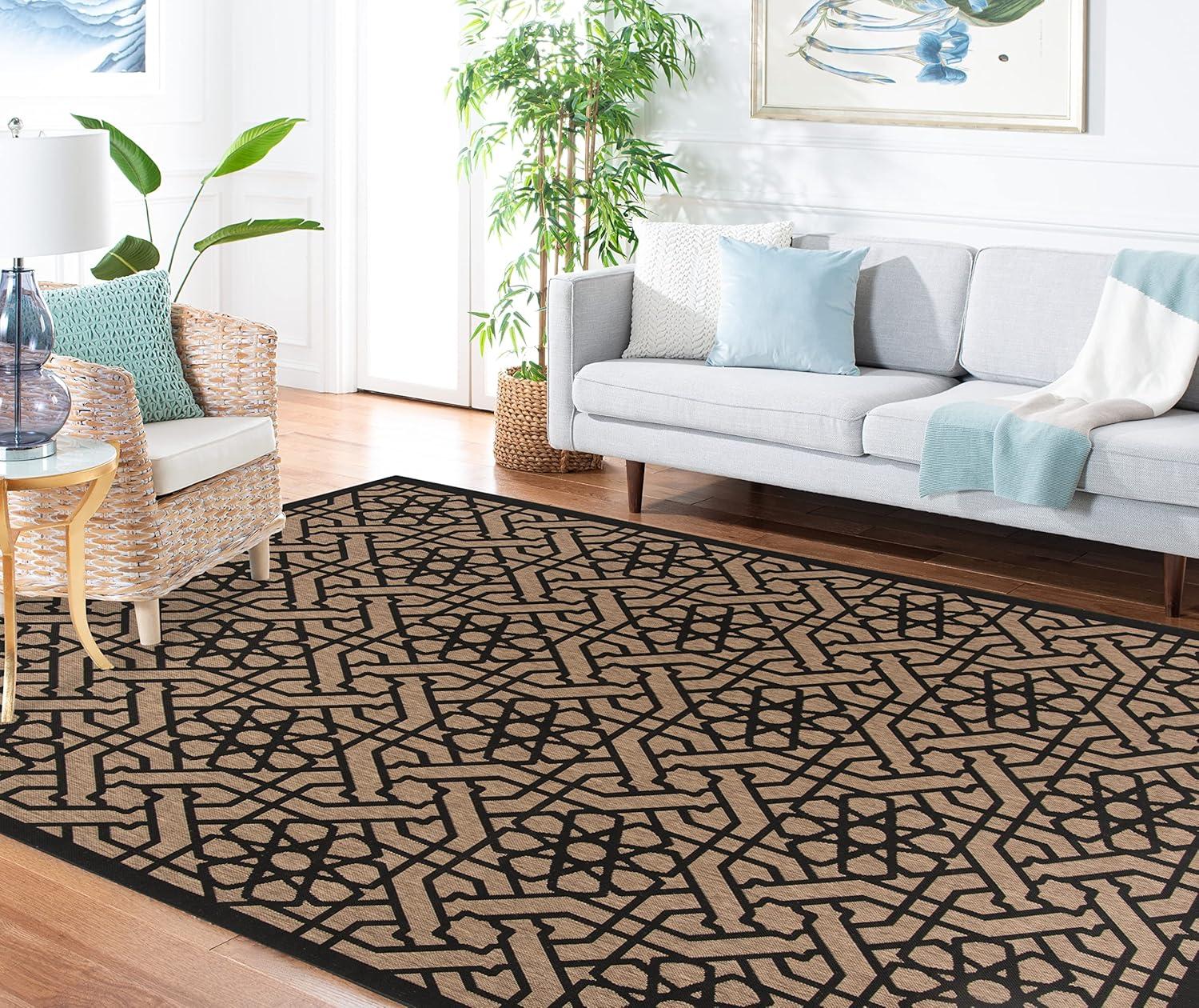 imageMartha Stewart x SAFAVIEH Outdoor Area Rug Collection 8 x 112 Lily Pad Weather Resistant amp Washable Ideal for Patio Backyard Mudroom Deck Dining Space MSR4245Silhouette