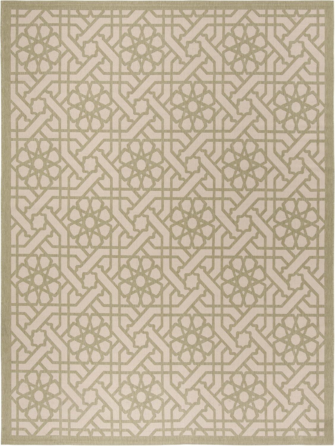 imageMartha Stewart x SAFAVIEH Outdoor Area Rug Collection 8 x 112 Lily Pad Weather Resistant amp Washable Ideal for Patio Backyard Mudroom Deck Dining Space MSR4245Lily Pad