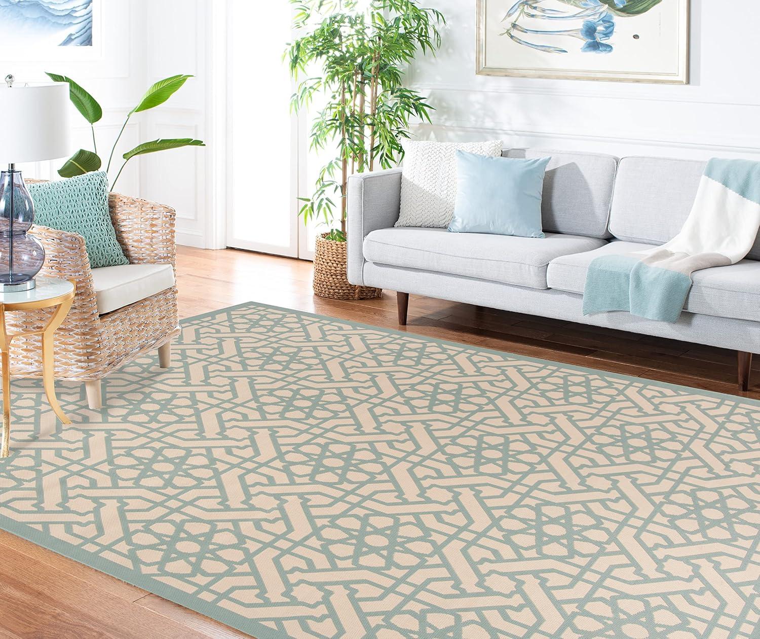 imageMartha Stewart x SAFAVIEH Outdoor Area Rug Collection 8 x 112 Sunken Pool Weather Resistant amp Washable Ideal for Patio Backyard Mudroom Deck Dining Space MSR4245213