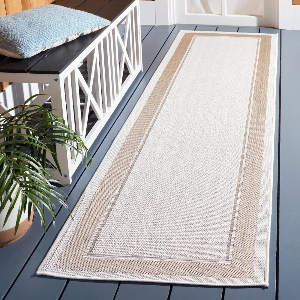 imageMartha Stewart x SAFAVIEH Outdoor Area Rug Collection 8 x 10 Ivory amp Beige Weather Resistant amp Washable Ideal for Patio Backyard Mudroom Deck Dining Space MSRO317BIvoryBeige