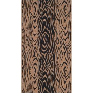 Martha Stewart x SAFAVIEH Outdoor Area Rug Collection – 8′ x 11’2″, Dark Beige & Beige, Weather Resistant & Washable, Ideal for Patio, Backyard, Mudroom, Deck, Dining Space (MSR4126B)(Coffee/Black)