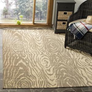 Martha Stewart x SAFAVIEH Outdoor Area Rug Collection – 8′ x 11’2″, Dark Beige & Beige, Weather Resistant & Washable, Ideal for Patio, Backyard, Mudroom, Deck, Dining Space (MSR4126B)(Coffee/Sand)