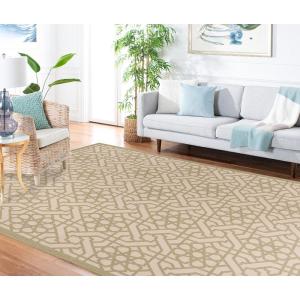 Martha Stewart x SAFAVIEH Outdoor Area Rug Collection – 8′ x 11’2″, Lily Pad, Weather Resistant & Washable, Ideal for Patio, Backyard, Mudroom, Deck, Dining Space (MSR4245)(Lily Pad)