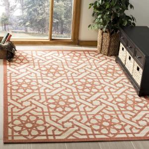 Martha Stewart x SAFAVIEH Outdoor Area Rug Collection – 8′ x 11’2″, Lily Pad, Weather Resistant & Washable, Ideal for Patio, Backyard, Mudroom, Deck, Dining Space (MSR4245)(Cayenne)