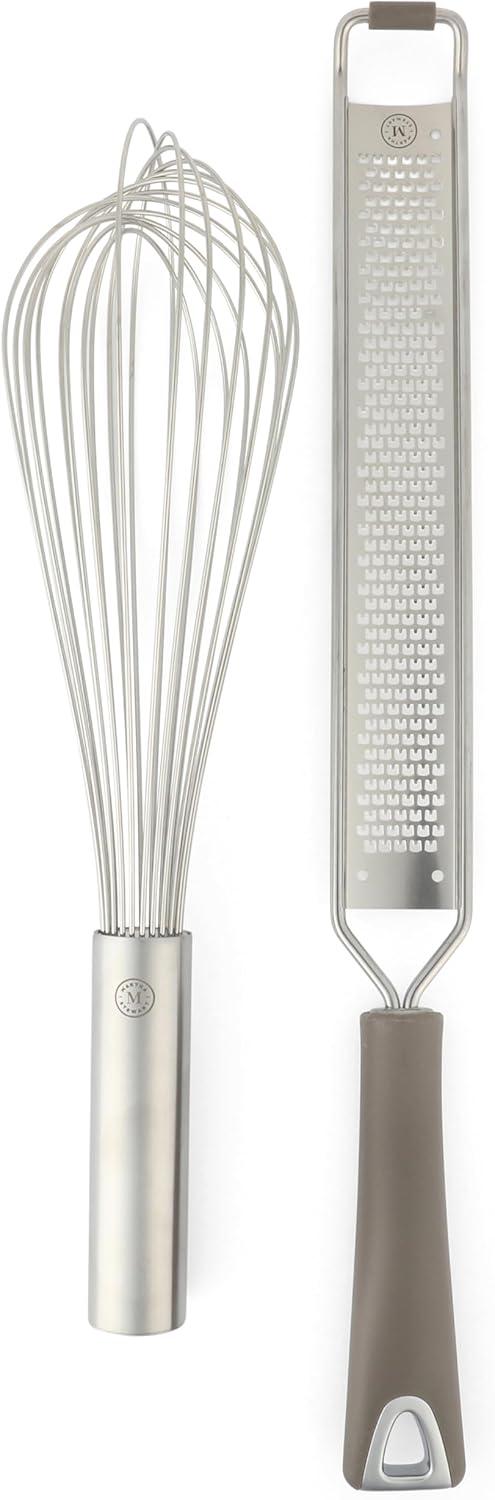 imageMartha Stewart 10 Piece Tools and Gadget Set WCeramic Crock Martha BlueLinen White w Grey Tools