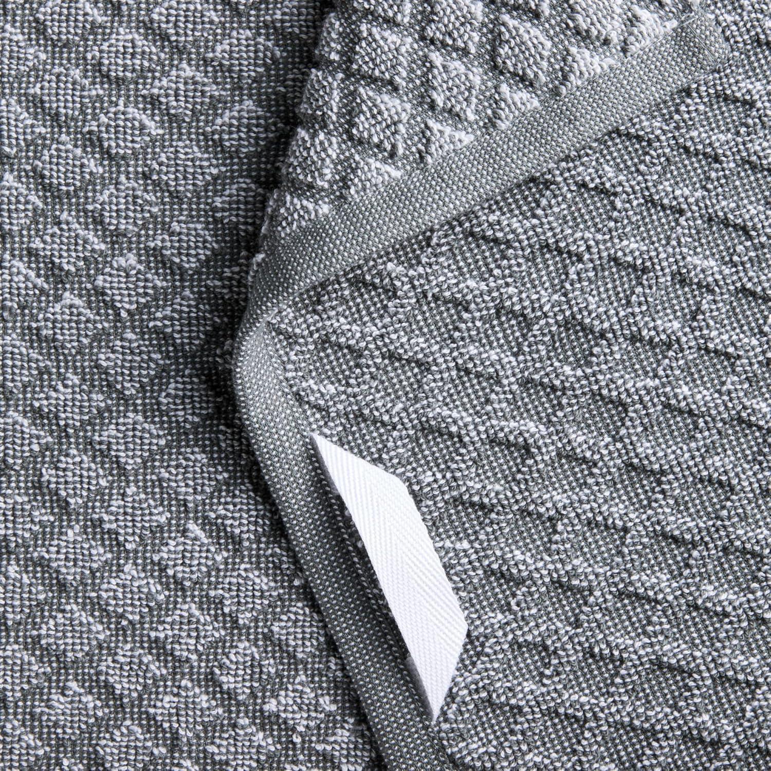 imageMartha Stewart Honeycomb Chambray Textured Kitchen Towel 4Pack Set 100 Cotton with Absorbent Terrycloth Decorative Kitchen Towels Mint Green 16x28Grey
