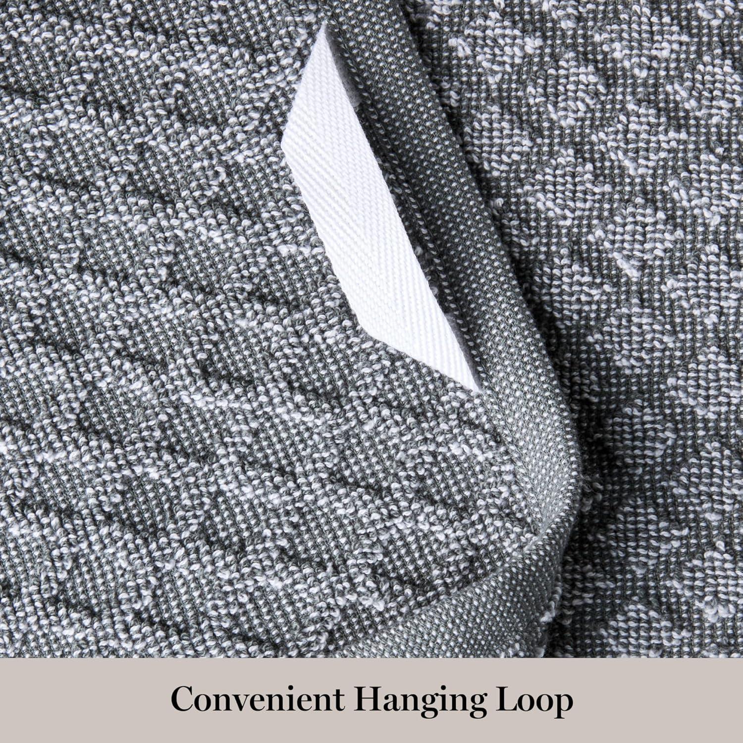 imageMartha Stewart Honeycomb Chambray Textured Kitchen Towel 4Pack Set 100 Cotton with Absorbent Terrycloth Decorative Kitchen Towels Mint Green 16x28Grey
