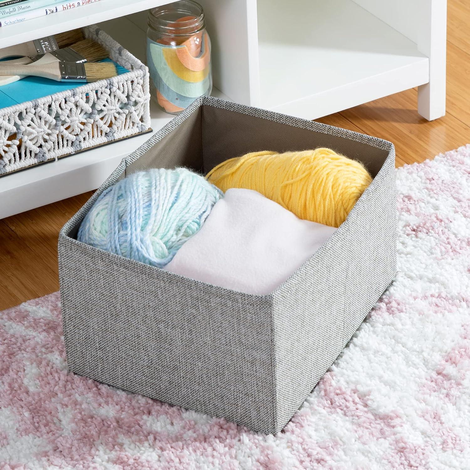 imageMartha Stewart Kids Jr Reading Nook with Bins Linen White Kids Wood Bookshelf and Storage Bench with Open Shelves and Canvas Storage Bins for Toys Games and Books Toddler Room Furniture