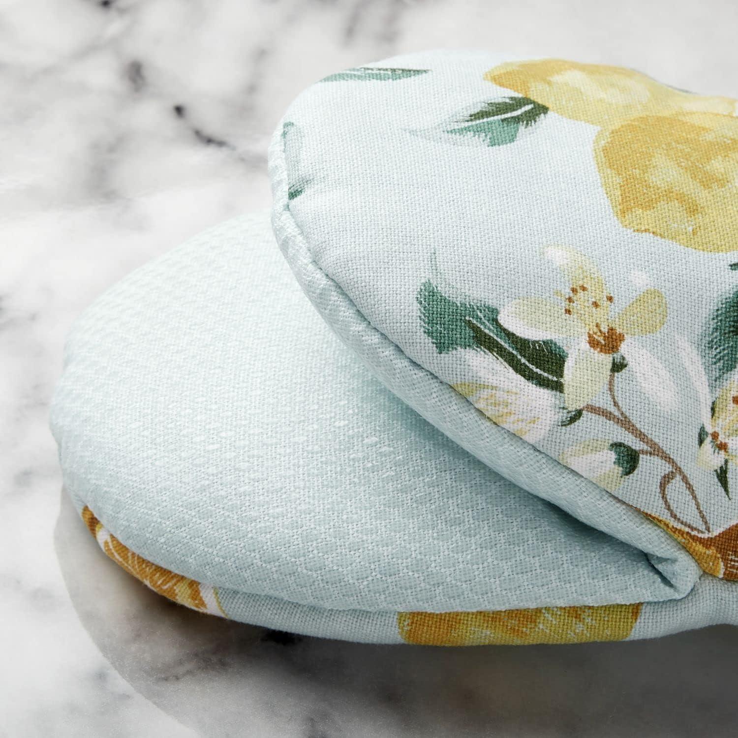 imageMartha Stewart Lemon Whimsy Mini Oven Mitt 2Pack Set Yellow 55X8Pot Holder