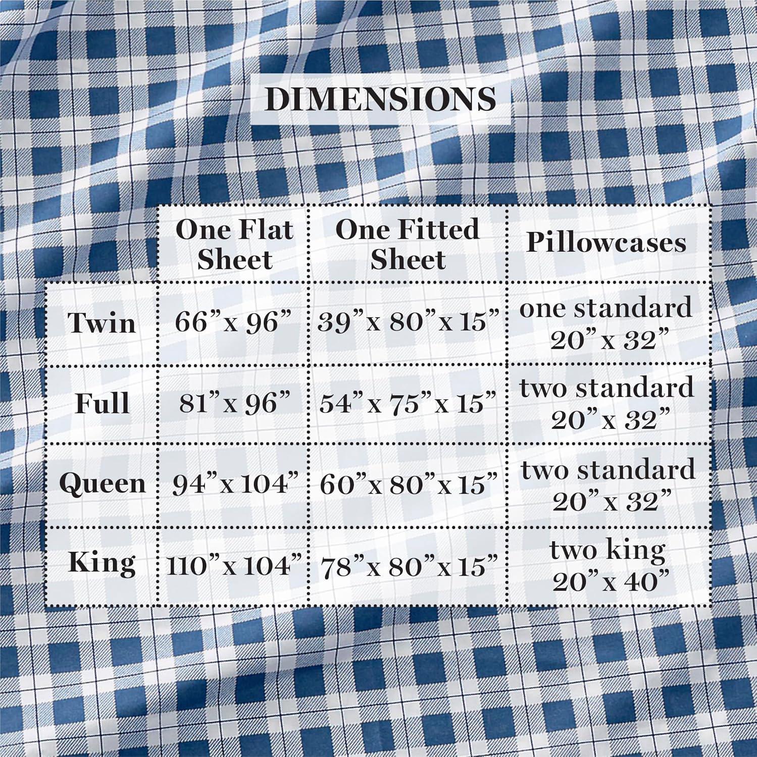 imageMartha Stewart Ultra Soft Brushed and Washed Microfiber 4 Piece Sheet Set Easy Care Deep Pocket Comfy Sheets 1 Flat Sheet 1 Fitted Sheet 2 Std Pillowcases Queen Size White amp Blush PinkTodd Checks Blue