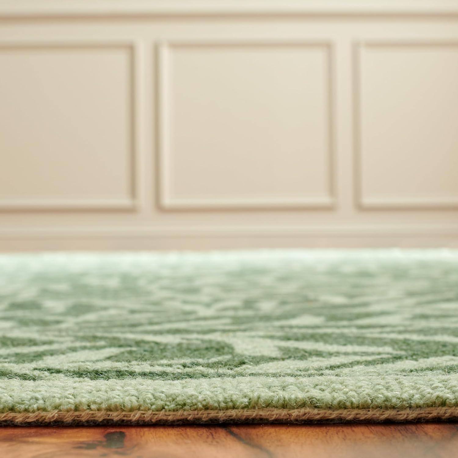 imageMartha Stewart x SAFAVIEH Area Rug Collection 5 x 8 Green Handmade Wool Ideal for Living Room Bedroom Office Dining Space MSR3527YGreen