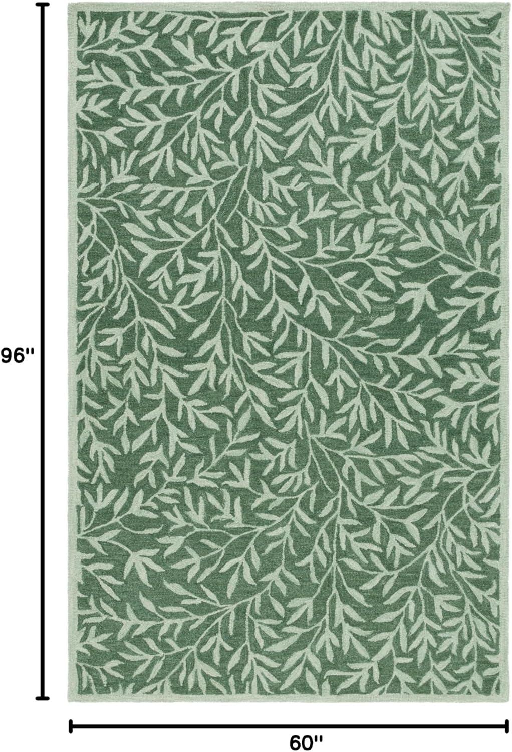 imageMartha Stewart x SAFAVIEH Area Rug Collection 5 x 8 Green Handmade Wool Ideal for Living Room Bedroom Office Dining Space MSR3527YGreen