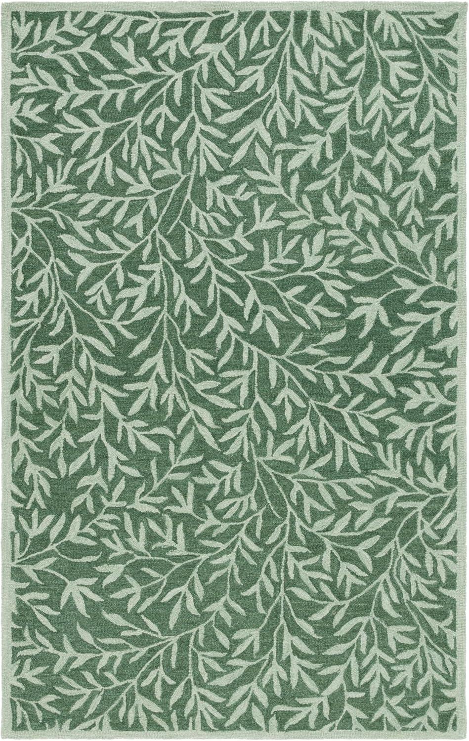 imageMartha Stewart x SAFAVIEH Area Rug Collection 5 x 8 Green Handmade Wool Ideal for Living Room Bedroom Office Dining Space MSR3527YGreen