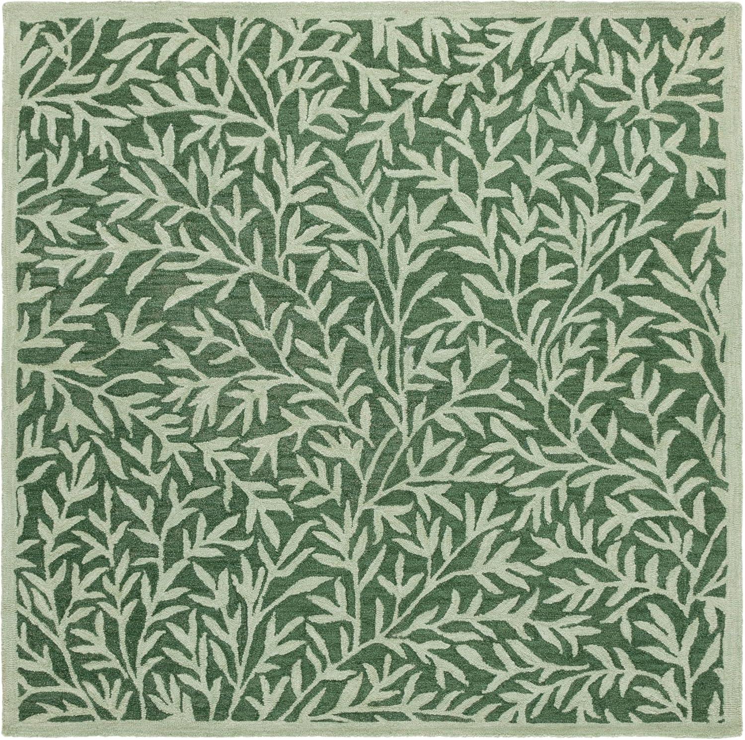 imageMartha Stewart x SAFAVIEH Area Rug Collection 5 x 8 Green Handmade Wool Ideal for Living Room Bedroom Office Dining Space MSR3527YGreen