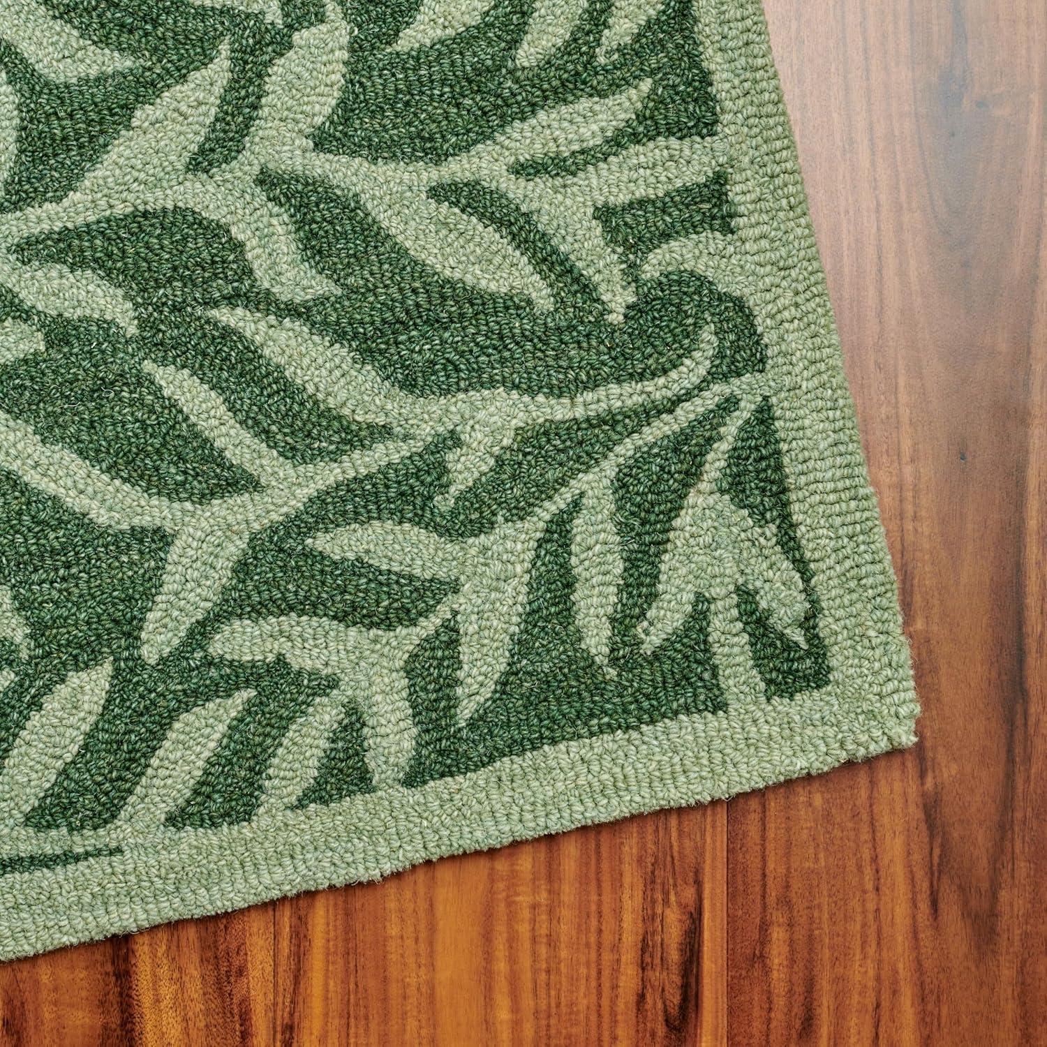 imageMartha Stewart x SAFAVIEH Area Rug Collection 5 x 8 Green Handmade Wool Ideal for Living Room Bedroom Office Dining Space MSR3527YGreen