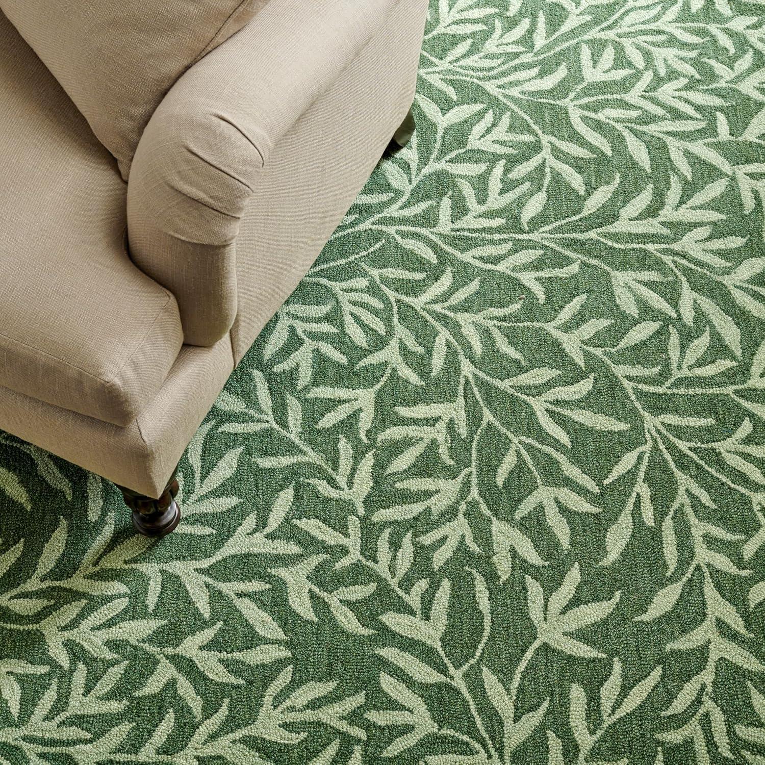 imageMartha Stewart x SAFAVIEH Area Rug Collection 5 x 8 Green Handmade Wool Ideal for Living Room Bedroom Office Dining Space MSR3527YGreen