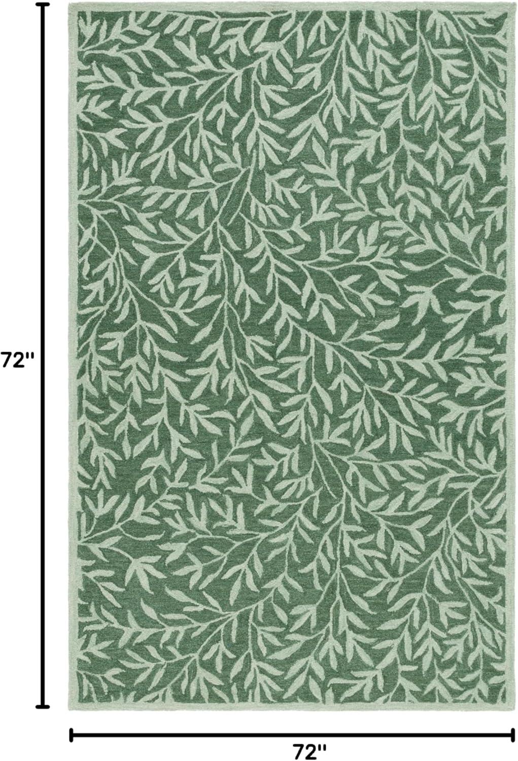 imageMartha Stewart x SAFAVIEH Area Rug Collection 5 x 8 Green Handmade Wool Ideal for Living Room Bedroom Office Dining Space MSR3527YGreen