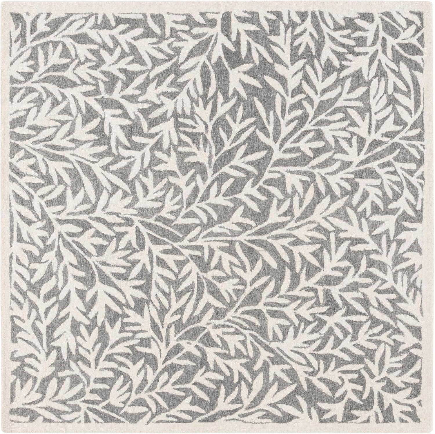 imageMartha Stewart x SAFAVIEH Area Rug Collection 5 x 8 Green Handmade Wool Ideal for Living Room Bedroom Office Dining Space MSR3527YGreyIvory