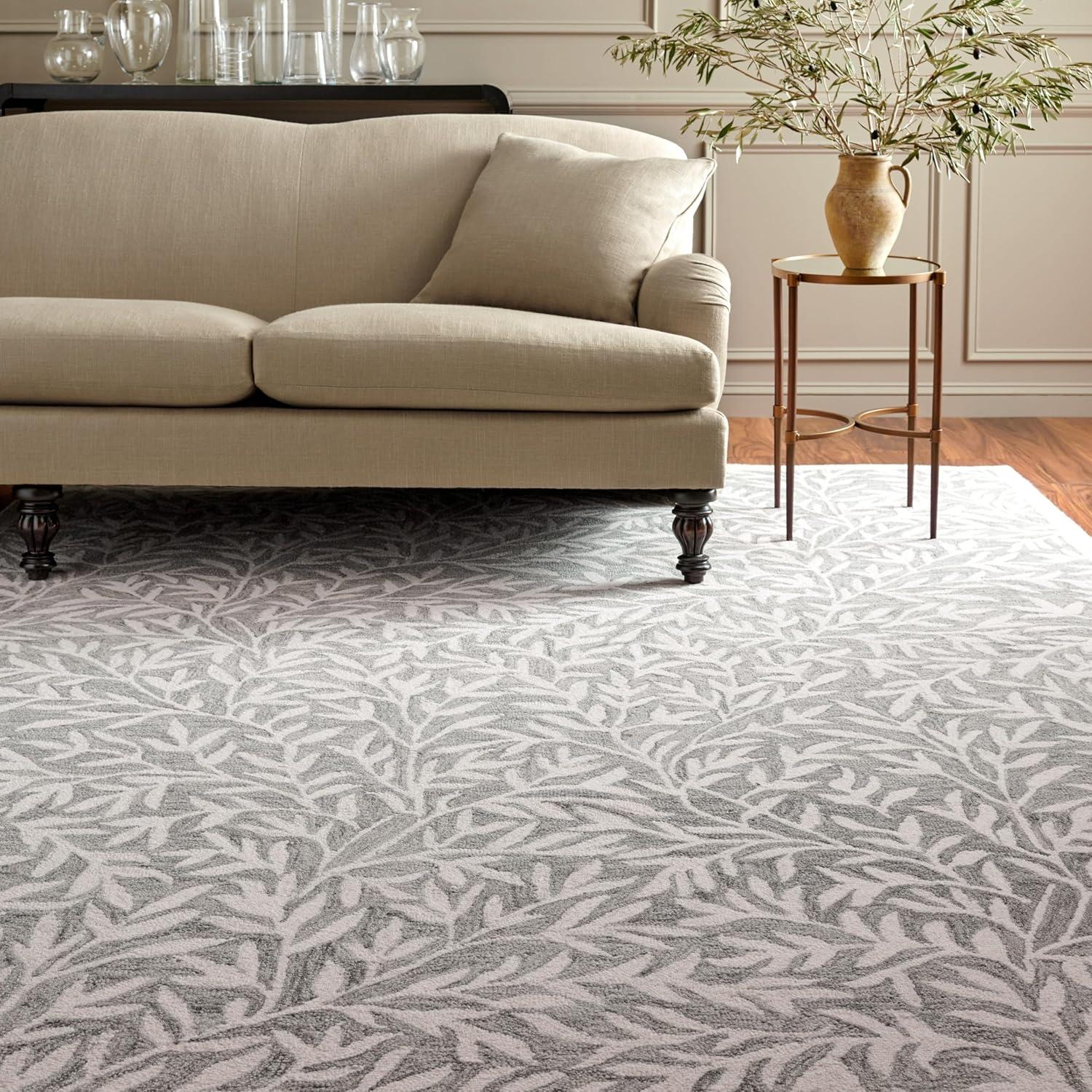 imageMartha Stewart x SAFAVIEH Area Rug Collection 5 x 8 Green Handmade Wool Ideal for Living Room Bedroom Office Dining Space MSR3527YGreyIvory