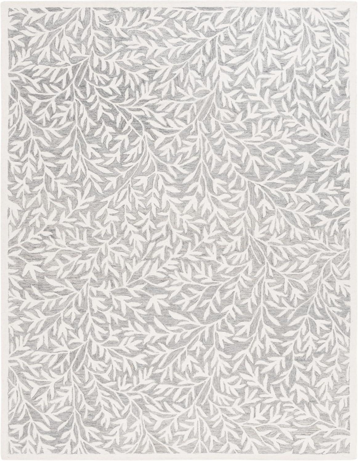 imageMartha Stewart x SAFAVIEH Area Rug Collection 5 x 8 Green Handmade Wool Ideal for Living Room Bedroom Office Dining Space MSR3527YGreyIvory