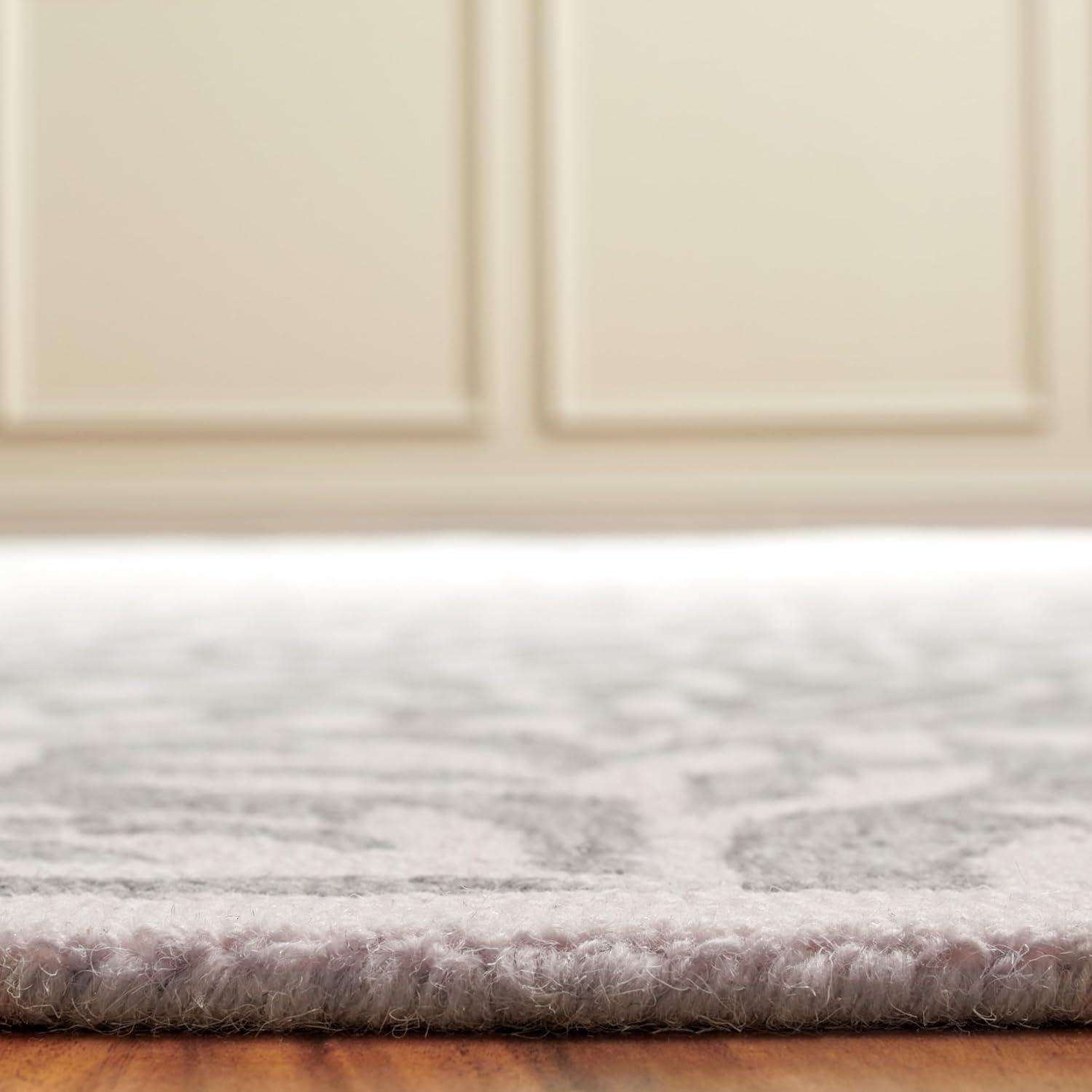 imageMartha Stewart x SAFAVIEH Area Rug Collection 5 x 8 Green Handmade Wool Ideal for Living Room Bedroom Office Dining Space MSR3527YGreyIvory
