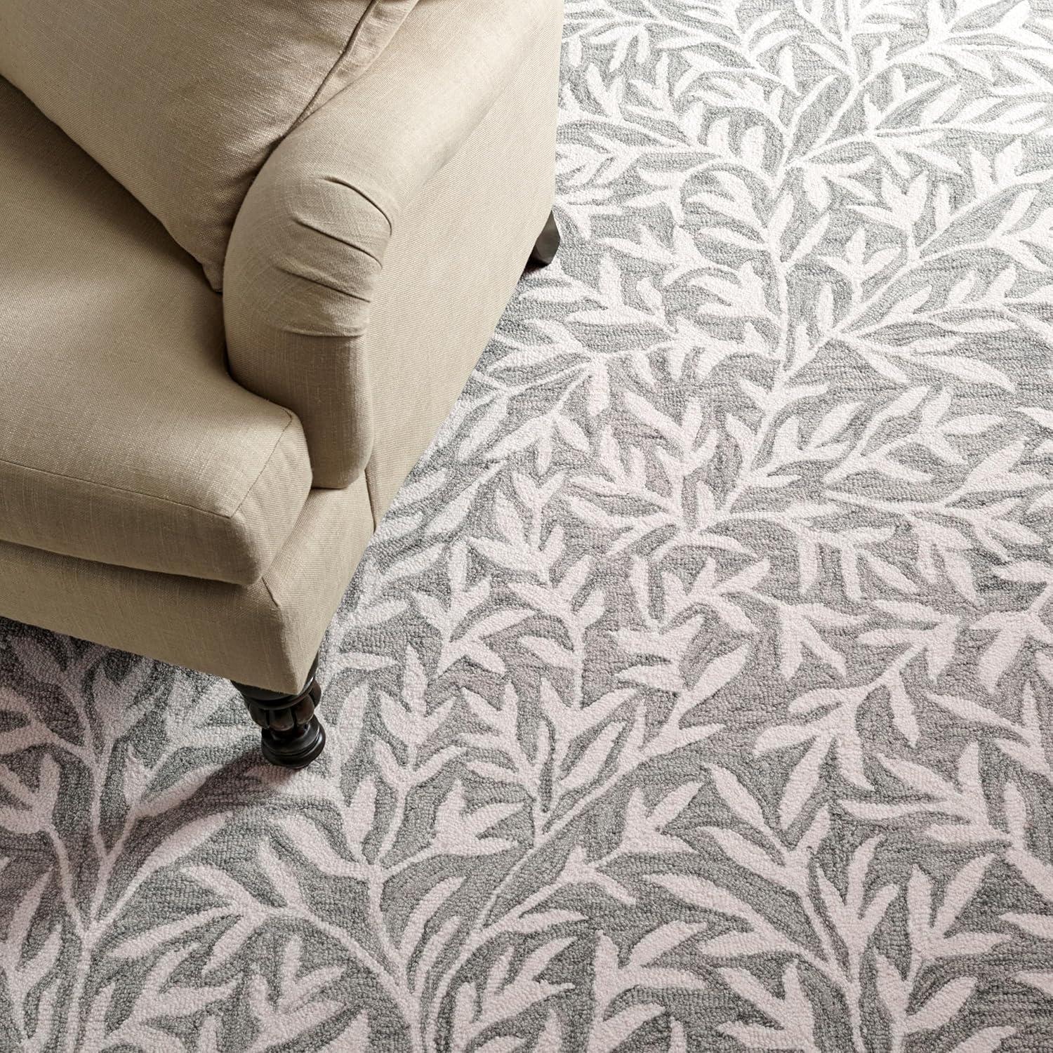 imageMartha Stewart x SAFAVIEH Area Rug Collection 5 x 8 Green Handmade Wool Ideal for Living Room Bedroom Office Dining Space MSR3527YGreyIvory