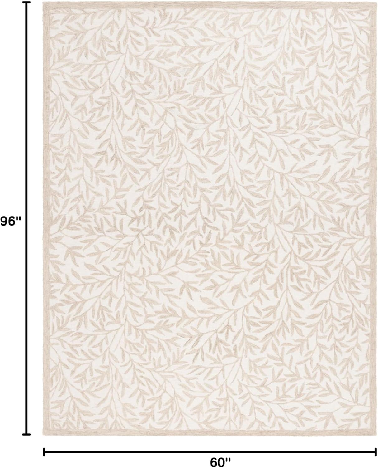 imageMartha Stewart x SAFAVIEH Area Rug Collection 5 x 8 Green Handmade Wool Ideal for Living Room Bedroom Office Dining Space MSR3527YIvoryBeige
