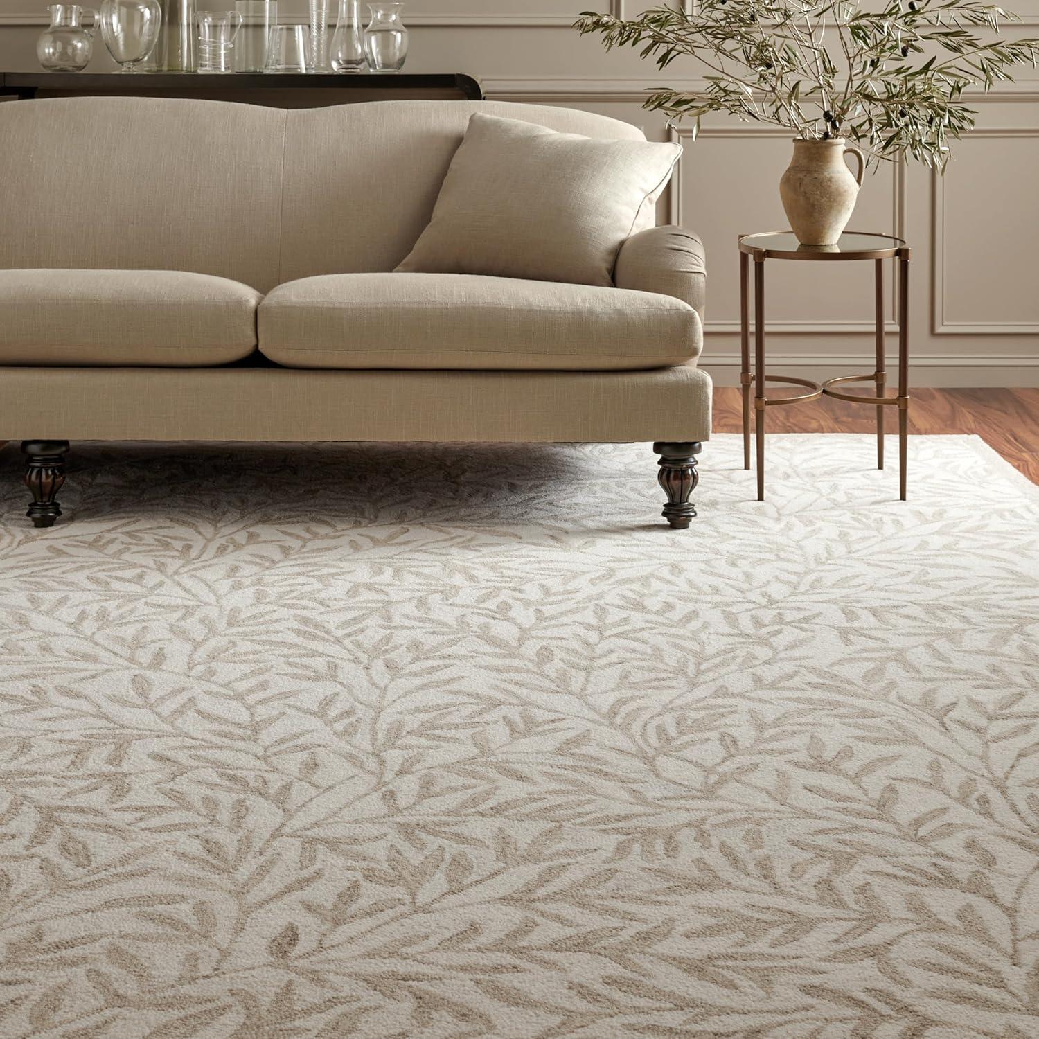 imageMartha Stewart x SAFAVIEH Area Rug Collection 5 x 8 Green Handmade Wool Ideal for Living Room Bedroom Office Dining Space MSR3527YIvoryBeige