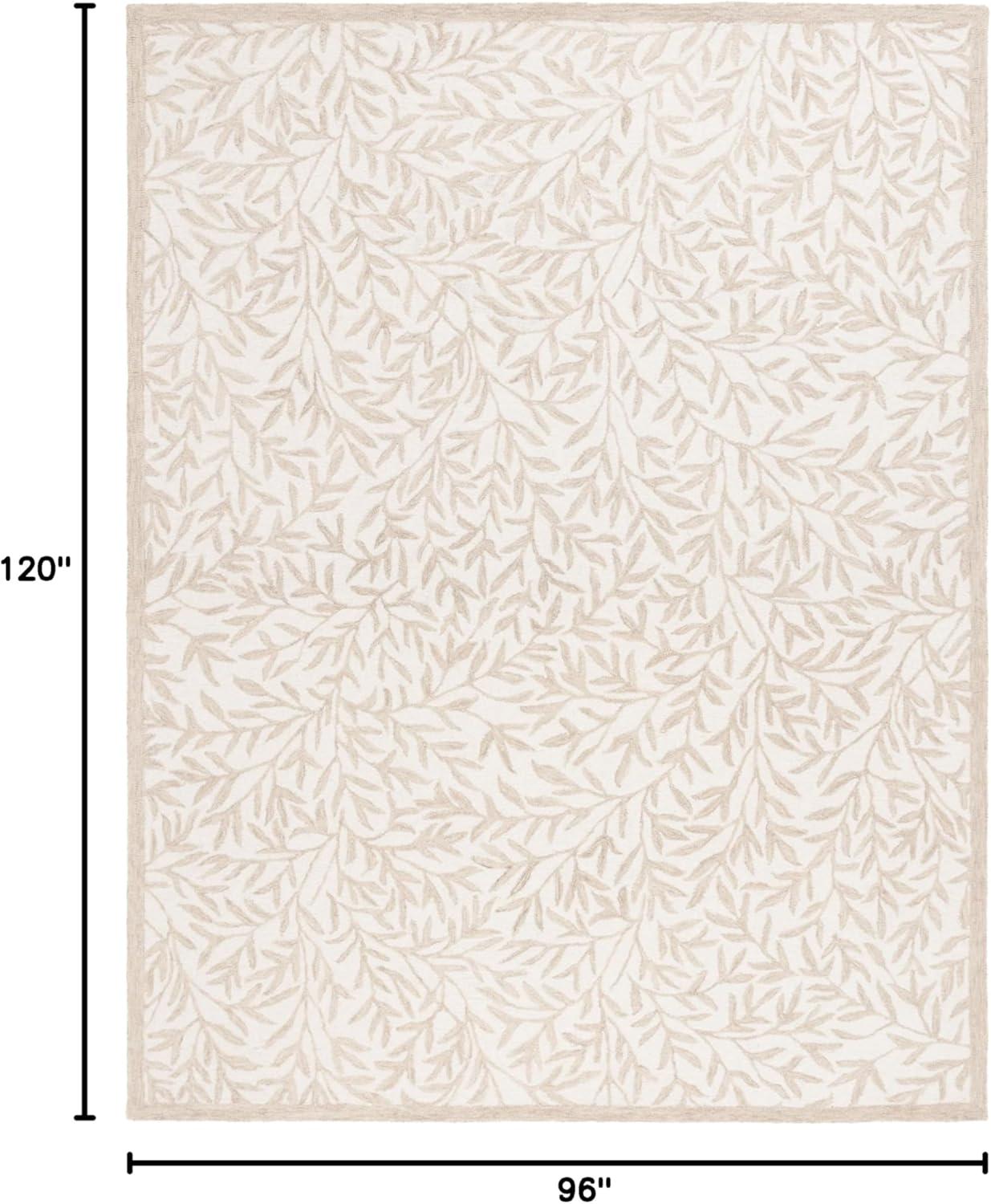 imageMartha Stewart x SAFAVIEH Area Rug Collection 5 x 8 Green Handmade Wool Ideal for Living Room Bedroom Office Dining Space MSR3527YIvoryBeige