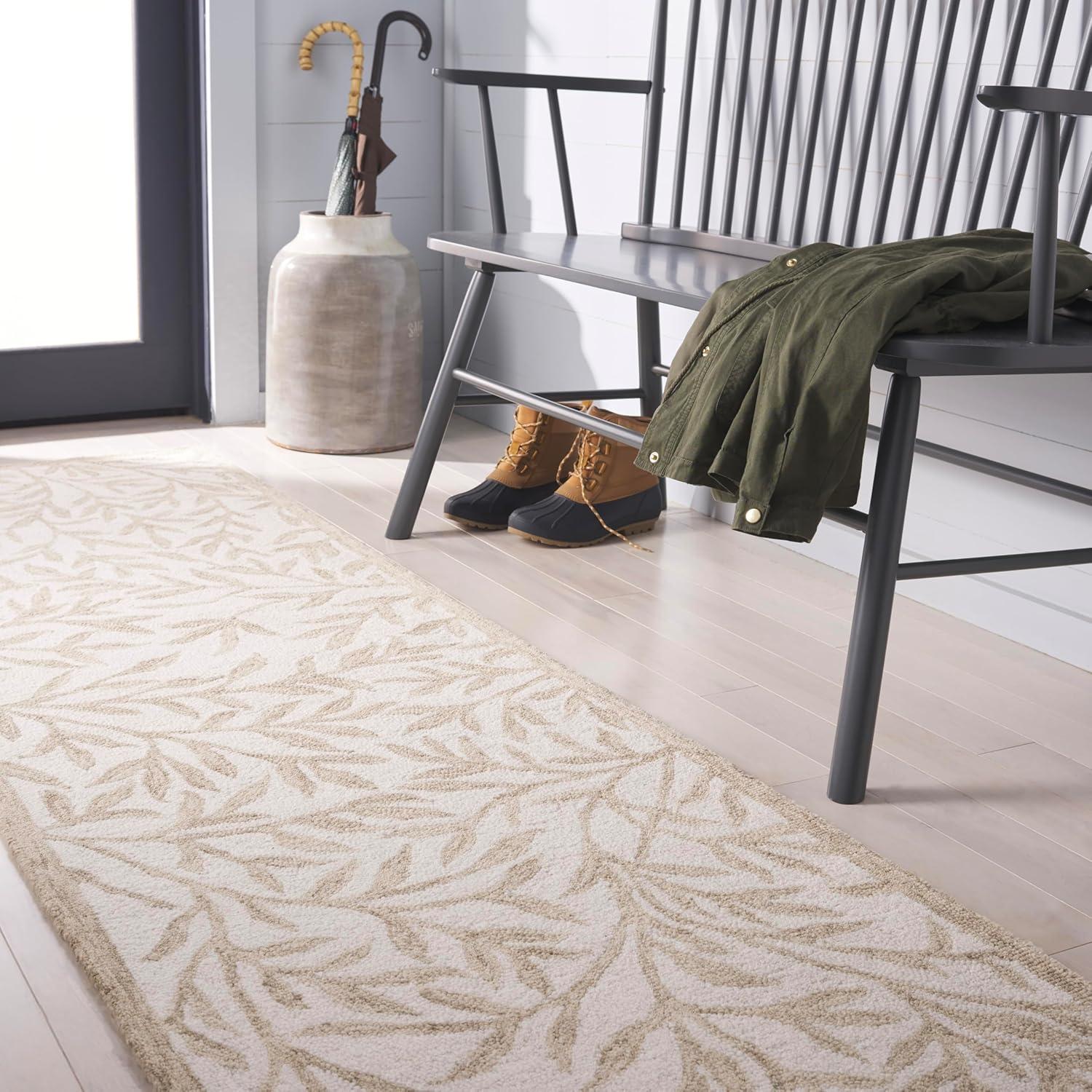 imageMartha Stewart x SAFAVIEH Area Rug Collection 5 x 8 Green Handmade Wool Ideal for Living Room Bedroom Office Dining Space MSR3527YIvoryBeige