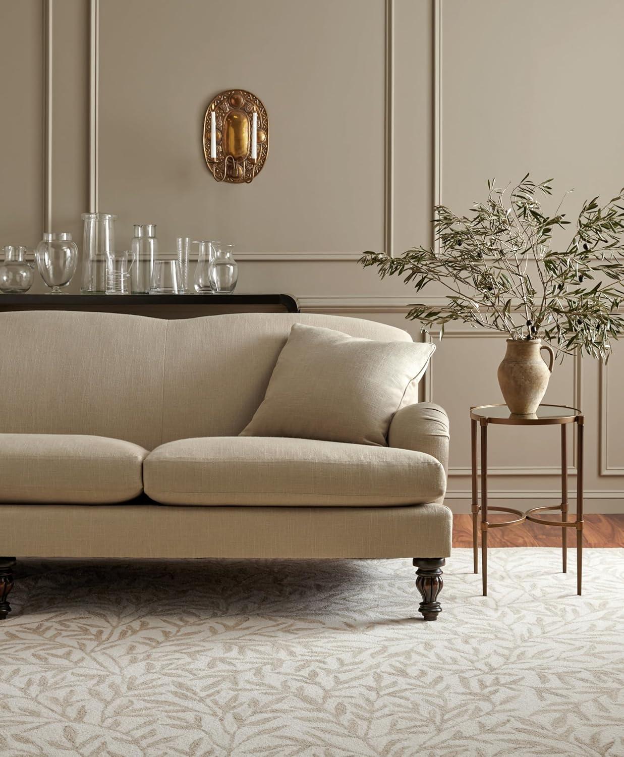 imageMartha Stewart x SAFAVIEH Area Rug Collection 5 x 8 Green Handmade Wool Ideal for Living Room Bedroom Office Dining Space MSR3527YIvoryBeige