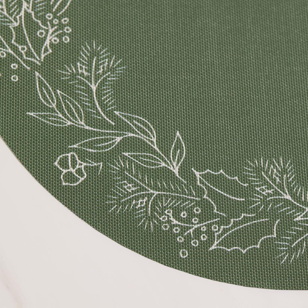 imageMartha by Martha Stewart Chilewich Wreath Placemat in Elm Set of 4 Easy Care Woven Tabletop Textile IndoorOutdoor 15 RoundElm