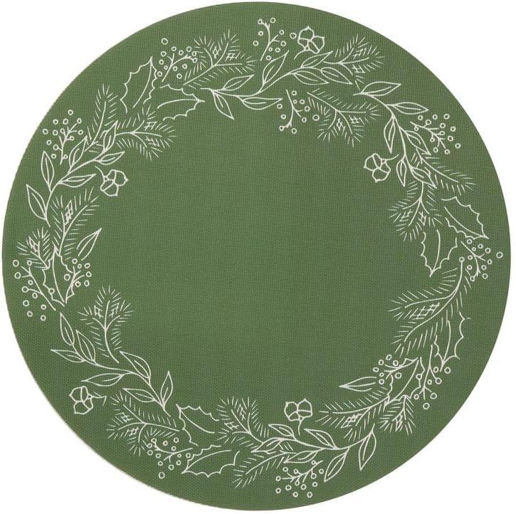 imageMartha by Martha Stewart Chilewich Wreath Placemat in Elm Set of 4 Easy Care Woven Tabletop Textile IndoorOutdoor 15 RoundElm