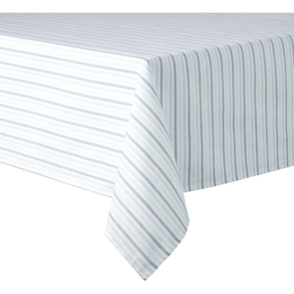 imageMartha Stewart Daisy Stripe Tablecloth Single Pack BeigeBrown 60x84Blue