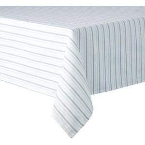 Martha Stewart Daisy Stripe Tablecloth Single Pack, Beige/Brown, 60″x84″(Blue)