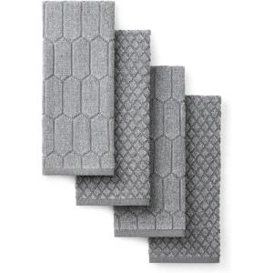 Martha Stewart Honeycomb Chambray Textured Kitchen Towel 4-Pack Set, 100% Cotton with Absorbent Terrycloth, Decorative Kitchen Towels, Mint Green, 16″x28″(Grey)