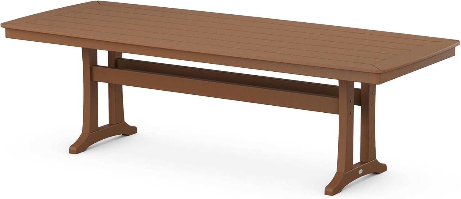 imageMartha Stewart by POLYWOOD Chinoiserie 9Piece Dining Set with Trestle Legs in TeakTeak