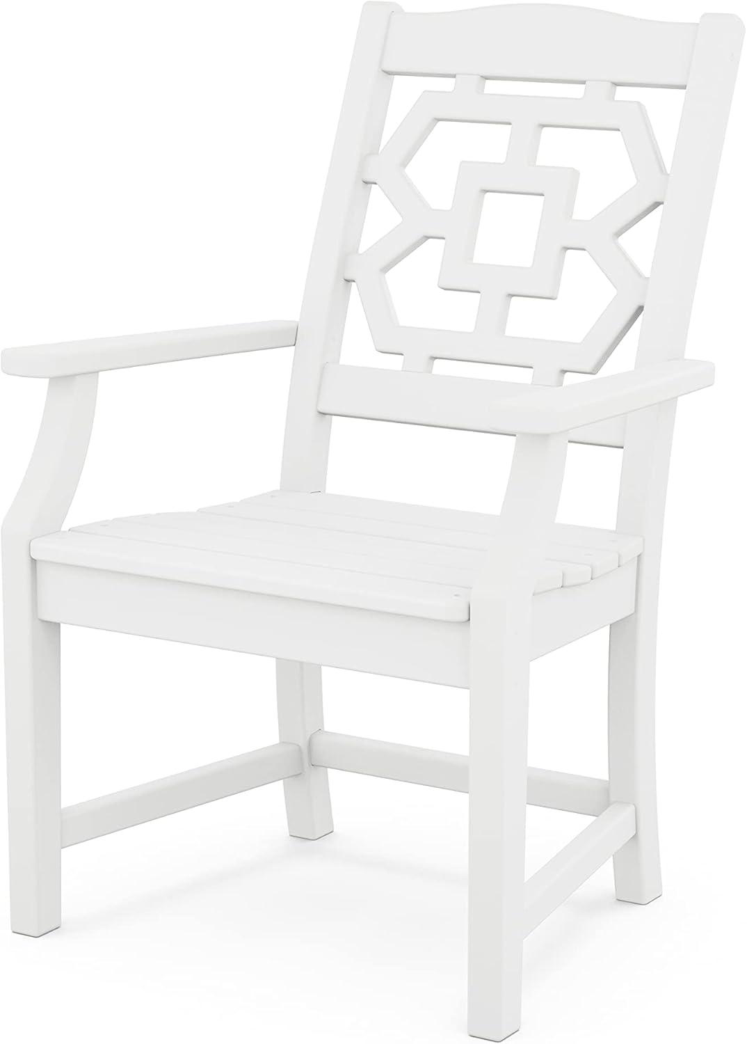 imageMartha Stewart by POLYWOOD Chinoiserie 9Piece Dining Set with Trestle Legs in TeakWhite