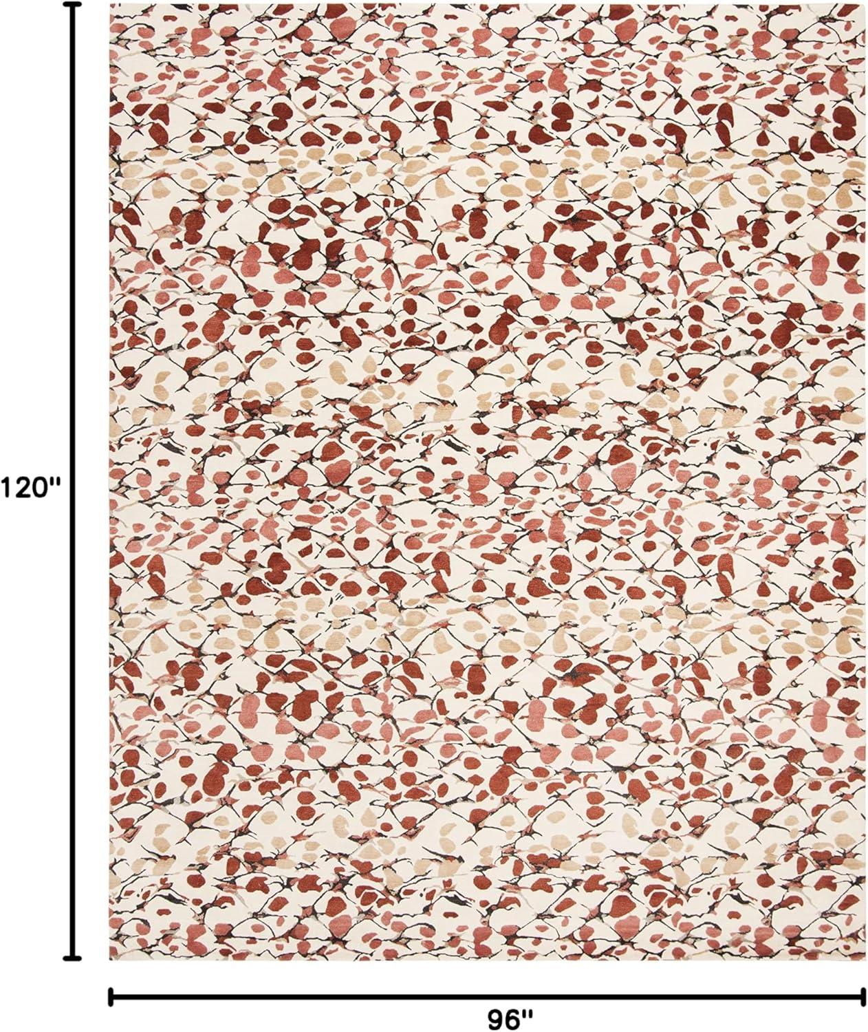 imageMartha Stewart x SAFAVIEH Area Rug Collection 8 x 10 Bard Red HandKnotted Silk amp Wool Ideal for Living Room Bedroom Office Dining Space MSR8641BBard Red