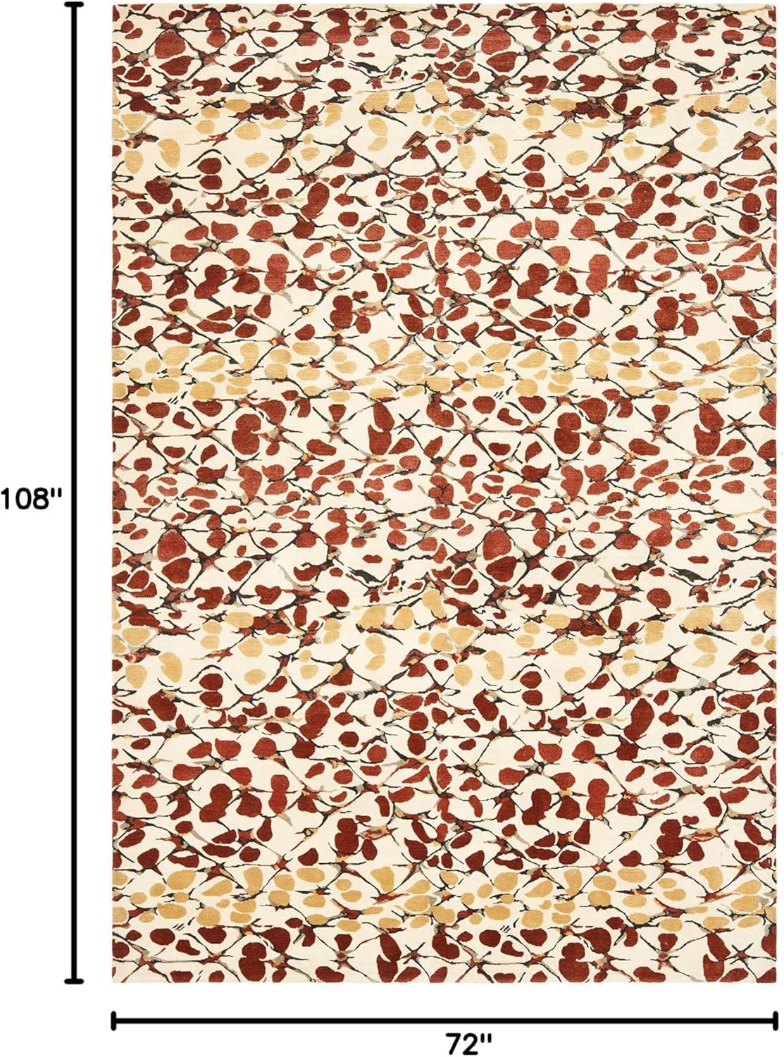 imageMartha Stewart x SAFAVIEH Area Rug Collection 8 x 10 Bard Red HandKnotted Silk amp Wool Ideal for Living Room Bedroom Office Dining Space MSR8641BBard Red