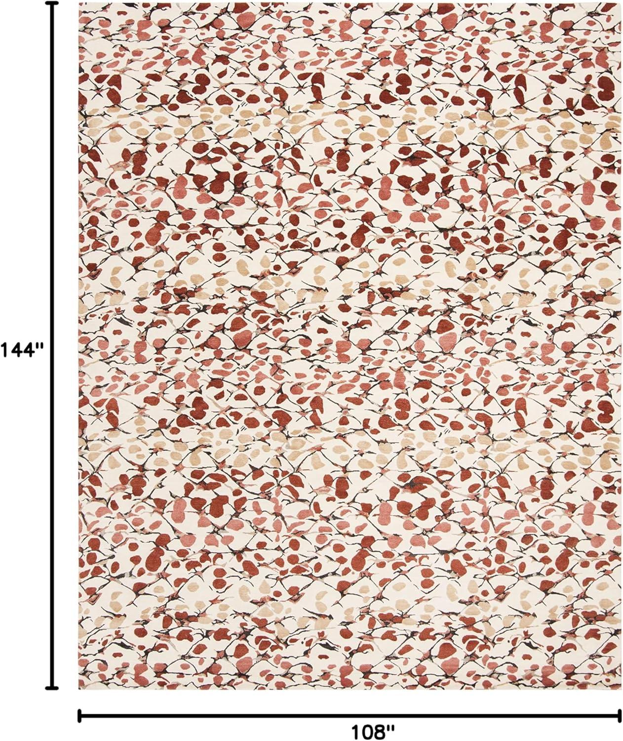 imageMartha Stewart x SAFAVIEH Area Rug Collection 8 x 10 Bard Red HandKnotted Silk amp Wool Ideal for Living Room Bedroom Office Dining Space MSR8641BBard Red