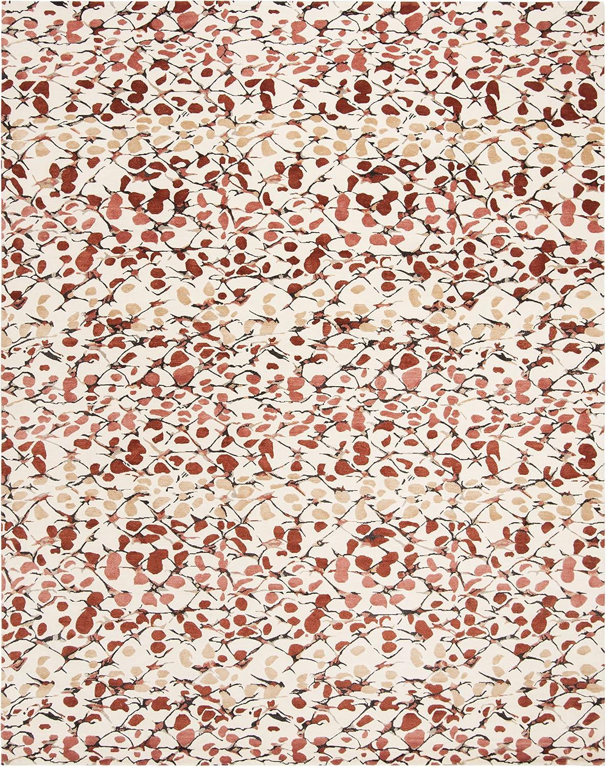 imageMartha Stewart x SAFAVIEH Area Rug Collection 8 x 10 Bard Red HandKnotted Silk amp Wool Ideal for Living Room Bedroom Office Dining Space MSR8641BBard Red