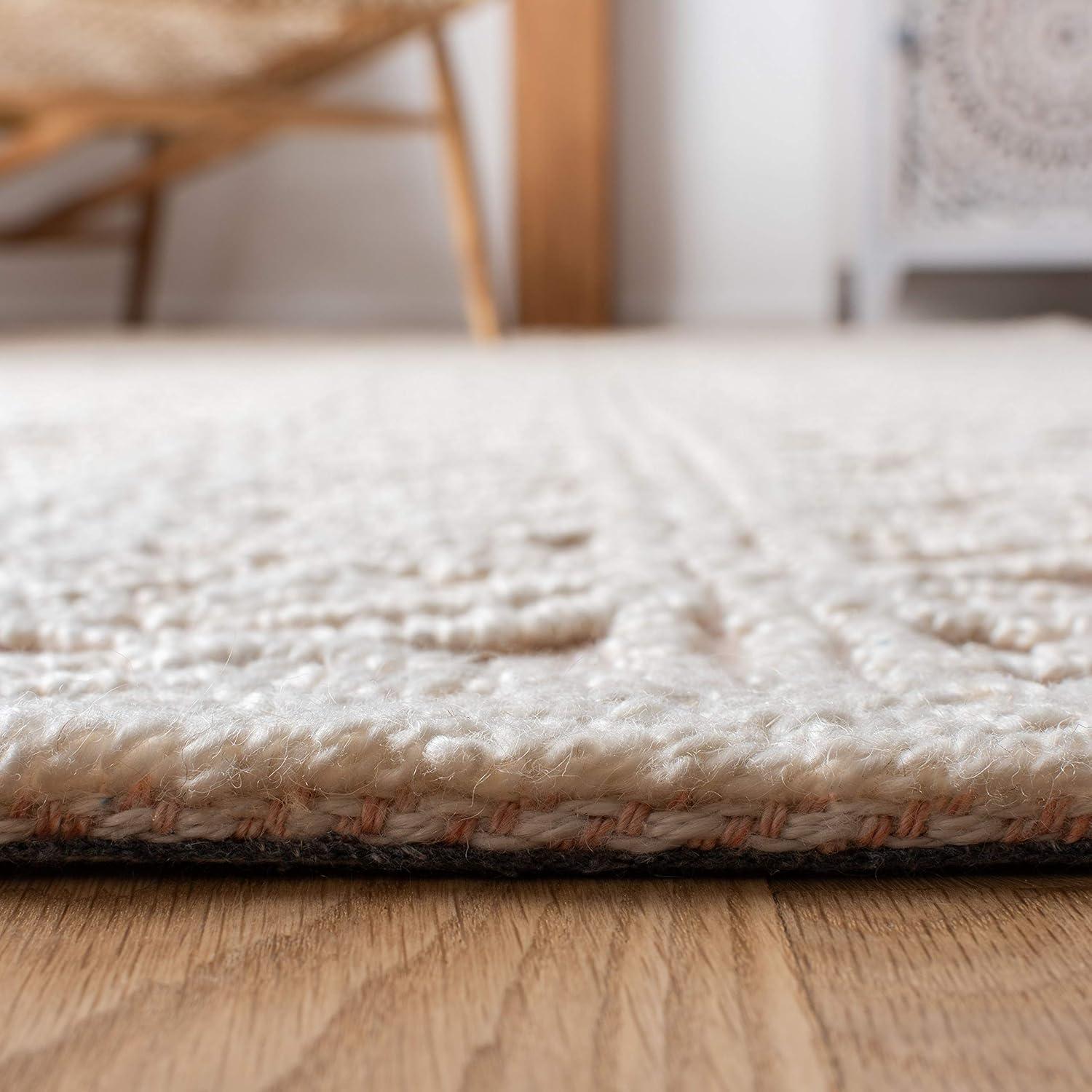 imageMartha Stewart x SAFAVIEH Area Rug Collection 8 x 10 Beige amp Pink Handmade Wool Ideal for Living Room Bedroom Office Dining Space MSR3514B