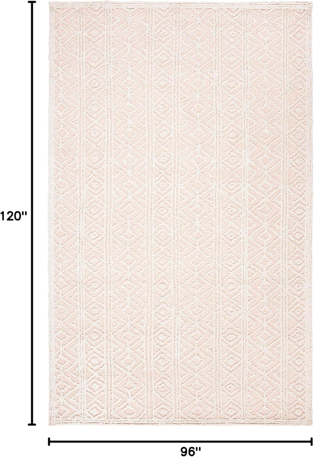 imageMartha Stewart x SAFAVIEH Area Rug Collection 8 x 10 Beige amp Pink Handmade Wool Ideal for Living Room Bedroom Office Dining Space MSR3514B